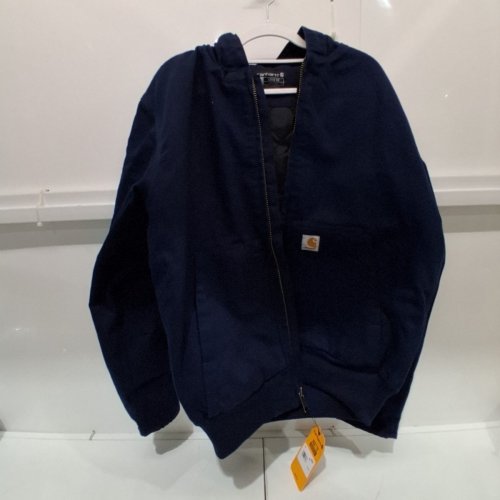 MENS CARHARTT LOOSE FIT QUILTED LINED DUCK ACTIVE JACKET - MEDIUM - DARK BLUE - (STYLE: J130-M) image 2