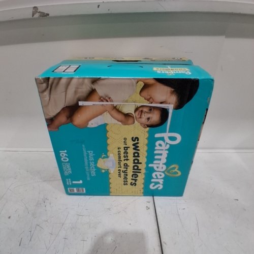 160PK PAMPERS SWADDLERS BEST DRYNESS DISPOSABLE DIAPERS - SIZE 1 (8-14LB) image 2