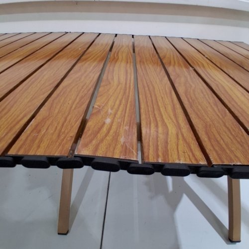 LIGHTWEIGHT PORTABLE FOLDING CAMPING PICNIC TABLE - LARGE - BROWN image 3