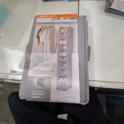 NEATFREAK! ADJUSTABLE 10-SHELF CLOSET ORGANIZER - 17.5" W X 12.4" D X 69.5" H - GRAY image 2