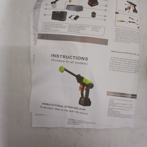 CORDLESS AGRICULTRUAL SPRAYER GUN WITH 2 BATTERIES - 21 V - GREEN AND BLACK image 3