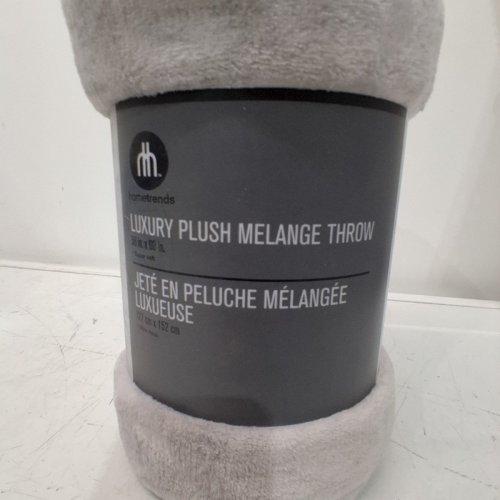 HOMETRENDS LUXURY PLUSH MELANGE THROW - 60" X 50" - GREY image 3
