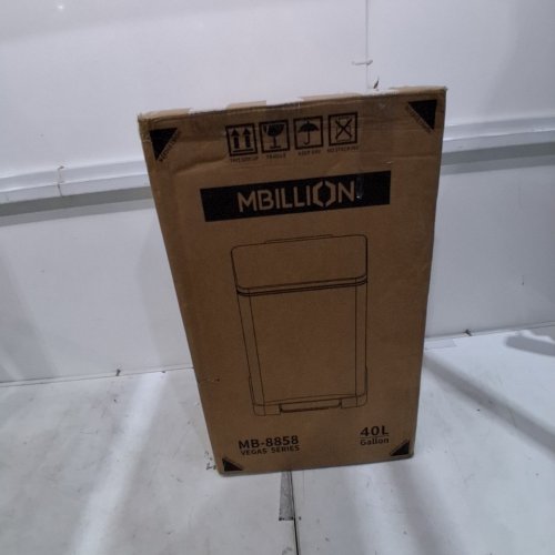 MBILLION RECTANGLE STAINLESS STEEL STEP BIN SLOW CLOSE FINGERPRINT PROOF - 40L - BRUSHED SILVER - (MODEL:MB-8858) image 8