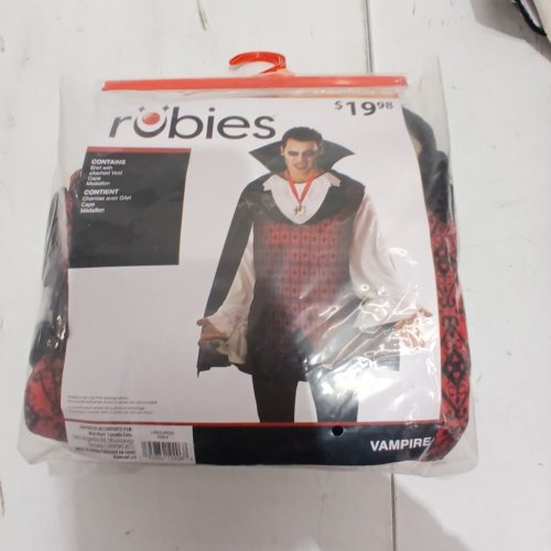 3PC MEN'S RUBIES VAMPIRE COSTUME - MEDIUM - BLACK / RED image 2