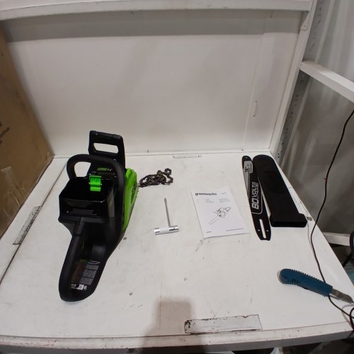 GREENWORKS PRO 80V CORDLESS CHAINSAW *TOOL ONLY* - 16" BLADE - GREEN/BLACK (MODEL: CS80L01) image 2