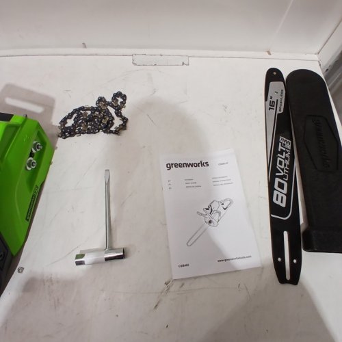 GREENWORKS PRO 80V CORDLESS CHAINSAW *TOOL ONLY* - 16" BLADE - GREEN/BLACK (MODEL: CS80L01) image 3