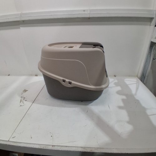 AMAZON BASICS NO-MESS HOODED ENCLOSED CAT LITTER BOX - LARGE 26" X 20" X 23" - BEIGE (MODEL: 5122-L新-APL) image 2