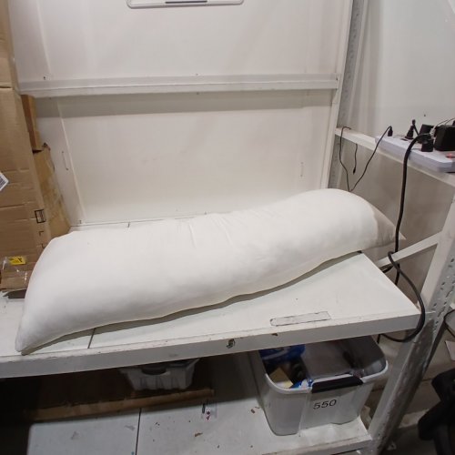 CHILLING HOME PLUSH BODY PILLOW - 48" X 12" - WHITE image 2