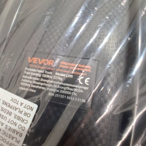 VEVOR PORTABLE HAND TRUCK - 500 LBS MAX/CAP - BLACK (MODEL: L01) image 4