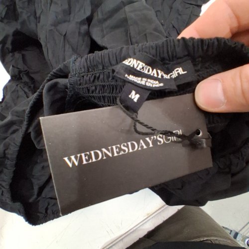 WOMEN'S WEDNESDAY'S GIRL PUFF SLEEVE DRESS - MEDIUM - BLACK (STYLE: WGD3808/25268) image 4