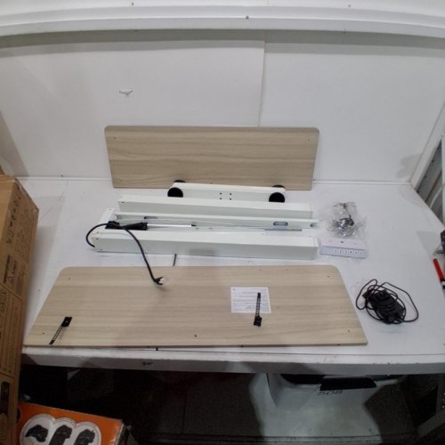 HUANUO ADJUSTABLE ELECTRIC STANDING DESK 32" X 19" - DARK BROWN (MODEL: MESD202-80A) image 3