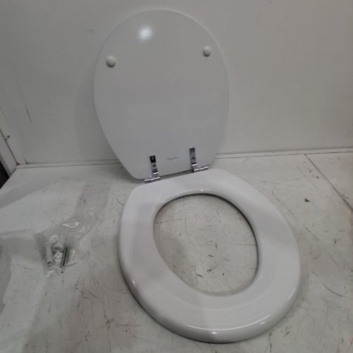MAYFAIR DURABLE ENAMELED WOODEN ROUND TOILET SEAT - WHITE (MODEL: 844CP 000) image 4