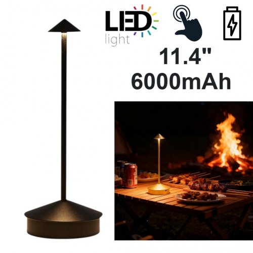 CORDLESS RECHARGEABLE TOUCH LED TABLE LAMP - 3W; 5 V; 11.4" - BROWN image 2