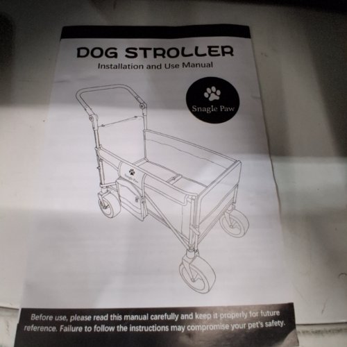 SNAGLE PAW DOG STROLLER/WAGON WITH RAMP AND TAILGATE SIDE POCKETS AND ADJUSTABLE HANDLE HEIGHT - 200LBS MAXIMUM - BLACK/YELLOW image 2