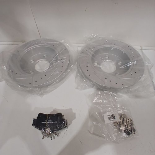 A-PREMIUM FRONT DISC BRAKE ROTORS AND CERAMIC PAD KIT FOR VARIOUS FORD MUSTANG MODELS (MODEL: BRS54017J / BPD62700B) image 4