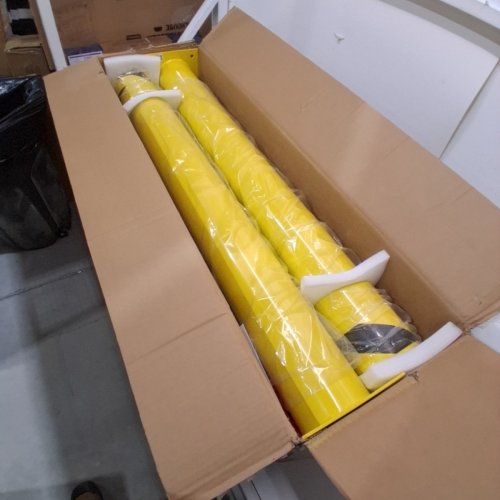 2PK STEEL PIPE SAFETY BOLLARD POST - 48" - BLACK/ YELLOW (MODEL: XSJ-23-A 0013) image 2