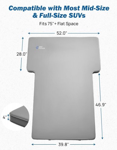 JOYTUTUS FOAM & AIR CAMPING MATTRESS FOR SUV - GREY image 2