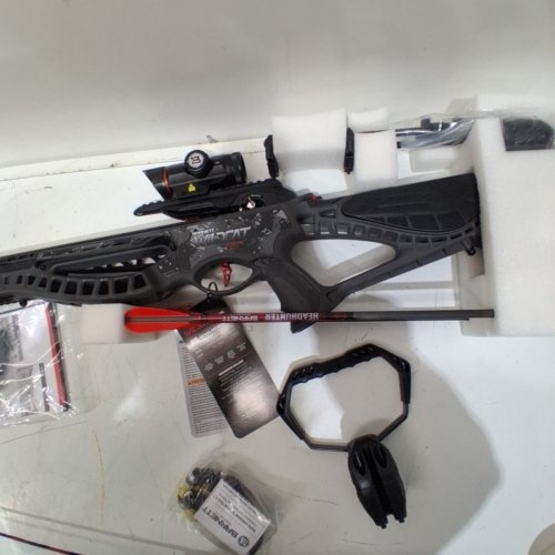 BARNETT WILDCAT CRX LIGHTWEIGHT TATICAL RECURVE CROSSBOW WITH RED/GREEN 3 DOT SCOPE, QUICK DETACH QUIVER & 2 HEADHUNTER BOLTS - 280 FPS - 66LBS - BLACK/RED (MODEL: BAR78232) image 3