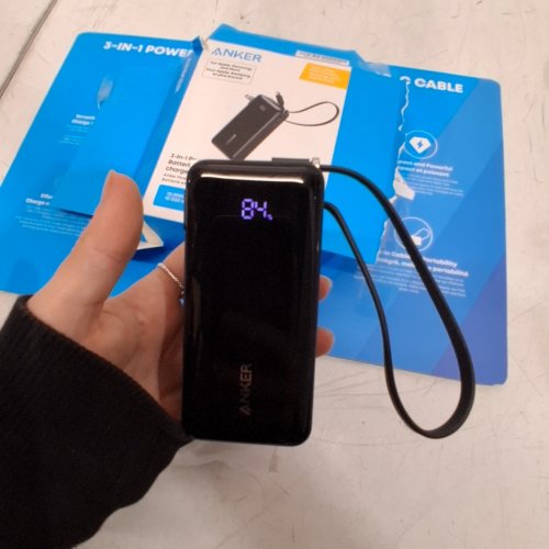 ANKER 10,000MAH ON-THE-GO POWER BANK WITH STRAP & DIGITAL DISPLAY - 30W - BLACK (MODEL: A1637) image 2