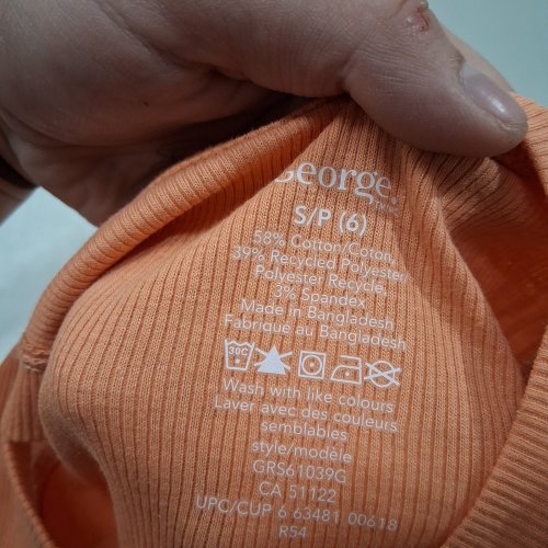 GIRL'S GEORGE RIBBED TANK TOP - SMALL (6) - ORANGE (STYLE: GRS61039G) image 3