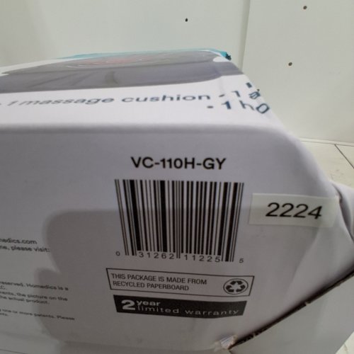 HOMEDICS PORTABLE BACK MASSAGE CUSHION WITH HEAT - GREY (MODEL: VC-110H-GY) image 2