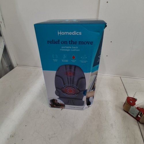 HOMEDICS PORTABLE BACK MASSAGE CUSHION WITH HEAT - GREY (MODEL: VC-110H-GY) image 4