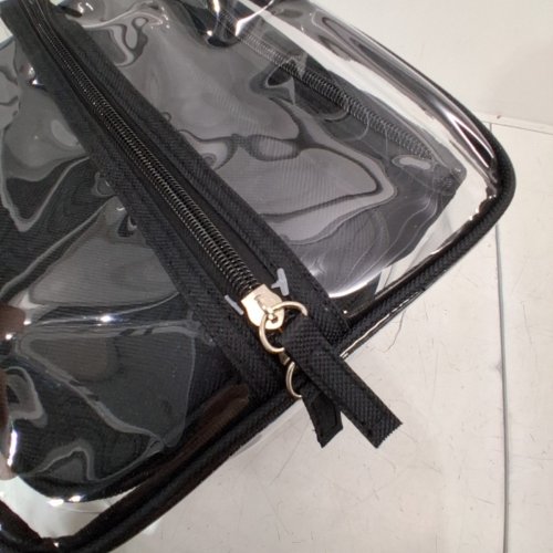 6PC EQUATE CLEAR COSMETIC BAG SET - CLEAR/BLACK image 4