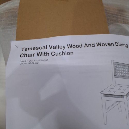 2PK TEMESCAL VALLEY WOOD AND WICKER DINING CHAIRS WITH CUSHION - 17.88" X 32.5" X 21.25" - WHITE / WICKER / WOOD (MODEL: 249-02-0024) image 2