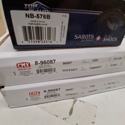 2PK TOP QUALITY FRONT DISC BRAKE ROTOR AND REAR REBUILT BRAKE SHOES - SELECT HONDA MODELS (MODEL: 8-96087) (MODEL: NB-576B) image 4