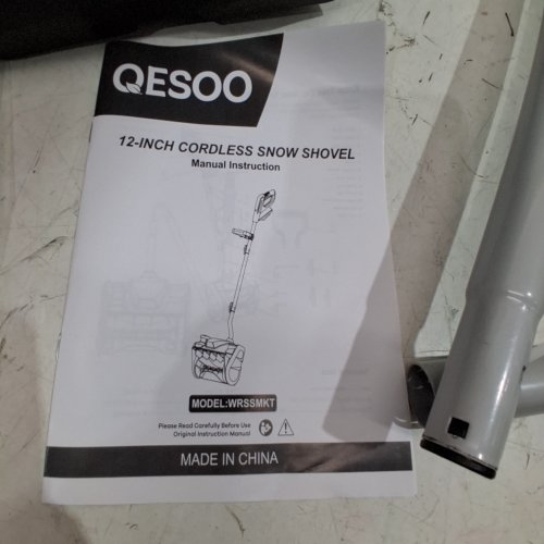 QESOO BRUSHLESS SNOW SHOVEL COMPATIBLE WITH DEWALT 20V BATTERY *TOOL ONLY* - 12" - BLUE / GREY (MODEL: WRSSDW) image 3