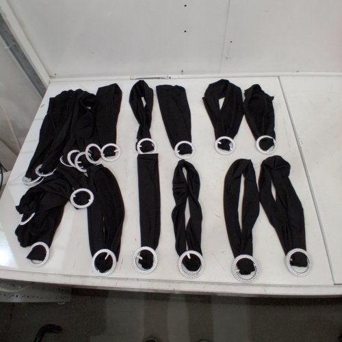 20PK STRETCHY WEDDING CHAIR SASH BANDS WITH BUCKLE - BLACK image 2