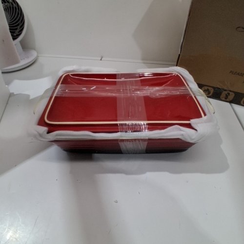 LOVECASA NONSTICK CERAMIC CASSEROLE DISH WITH LID - 4.5QT- RED (MODEL: LC-BK-B01) image 2