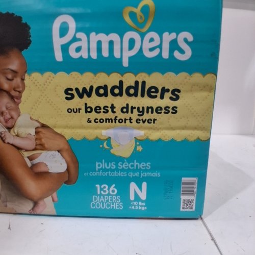 124PK PAMPERS SWADDLERS DISPOSABLE DIAPERS - SIZE NEWBORN (UNDER 10 LBS) image 2