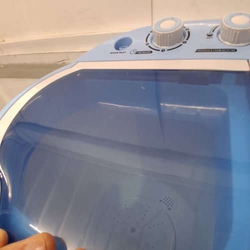 PYLE PURE CLEAN 2-IN-1 MINI PORTABLE WASHER & DRYER MACHINE - 250W - 24" X 22" X 14" - WHITE/BLUE (MODEL : PUCWM22) image 6