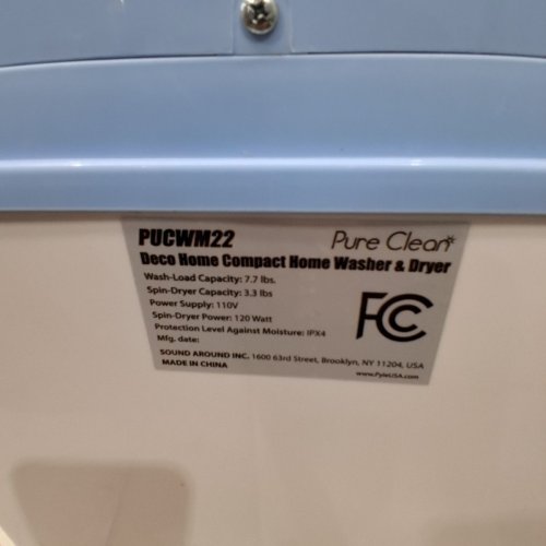 PYLE PURE CLEAN 2-IN-1 MINI PORTABLE WASHER & DRYER MACHINE - 250W - 24" X 22" X 14" - WHITE/BLUE (MODEL : PUCWM22) image 13