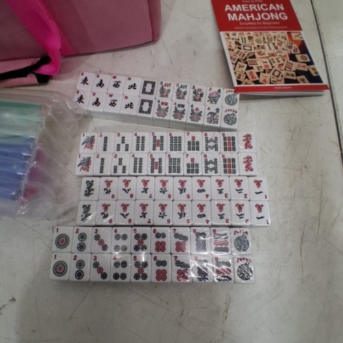 GUSTARIA AMERICAN MAHJONG GAME SET WITH CARRYING CASE - PINK/MULTI-COLOUR image 3
