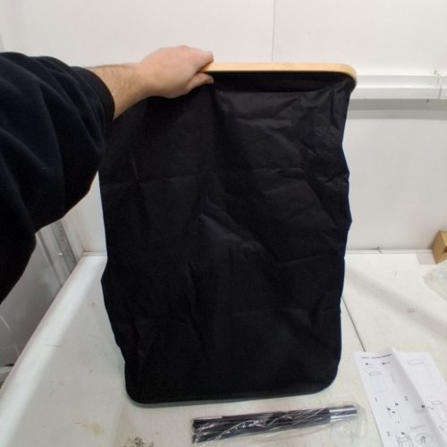 SONGMICS BAMBOO FRAME SLIM LAUNDRY HAMPER - 140L - BLACK/NATURAL (MODEL: ULCB519BH01) image 3