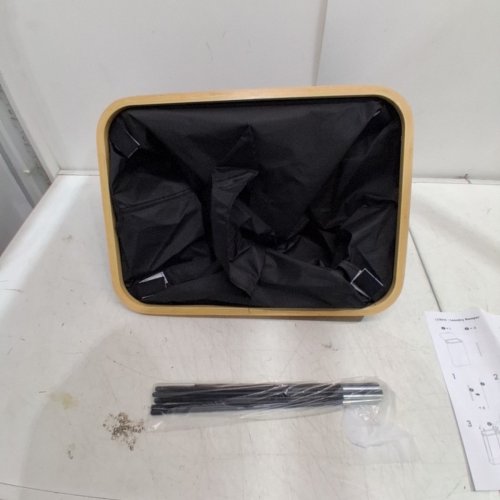 SONGMICS BAMBOO FRAME SLIM LAUNDRY HAMPER - 140L - BLACK/NATURAL (MODEL: ULCB519BH01) image 4