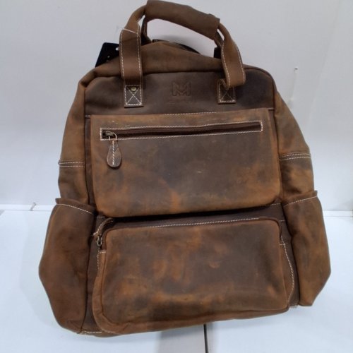 UNISEX MONTOSU GENUINE LEATHER BACKPACK WITH LAPTOP COMPARTMENT - 17" - FULL GRAIN / BROWN image 3