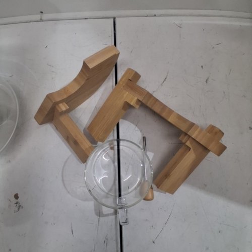 BBTEQEKN GLASS DRY FOOD DISPENSER WITH MEASURING CUP - 5 L /500 ML CUP - BAMBOO image 4