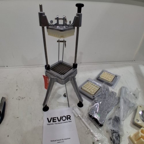 VEVOR MANUAL COMMERCIAL FRENCH FRY POTATO CUTTER WITH EXTRUDER PRESS MACHINE - STAINLESS STEEL - 8.46" X 7.48" X 23.23" - SILVER (MODEL: JG-32) image 6