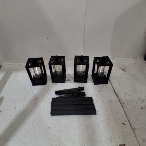 4PK GTX NATURALLY SOLAR POWERED 25LM PATHWAY LIGHTS - 4"X4"X23"- BLACK (MODEL: 1937955) image 3