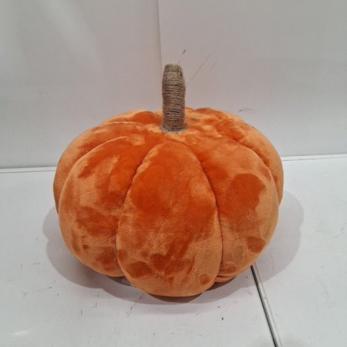 PLUSH PUMPKIN DECOR CUSHION - 14" - ORANGE/BROWN (MODEL: 2937586) image 2
