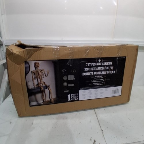 LARGE POSEABLE SKELETON HALLOWEEN DECORATION - 7FT - NATURAL BONE (MODEL: 1929692) image 5