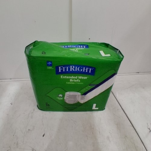 15PK FITRIGHT EXTENDED WEAR OVERNIGHT ADULT BRIEFS - LARGE image 2