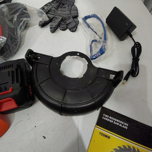 UNBRANDED LITHIUM ELECTRIC WEED WACKER WITH ACCESSORIES - 24V - ORANGE/BLACK image 4