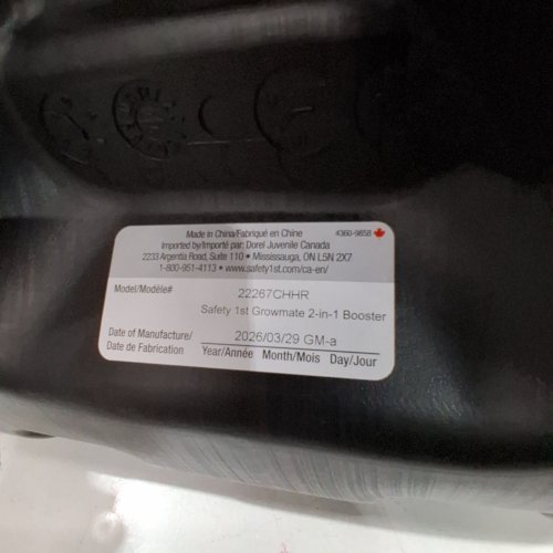 SAFETY 1ST GROWMATE 2-IN-1 BELT-POSITIONING BOOSTER CAR SEAT - 40–100LBS - HEXAGON HORIZON BLACK (MODEL: 22267CHHR) image 2