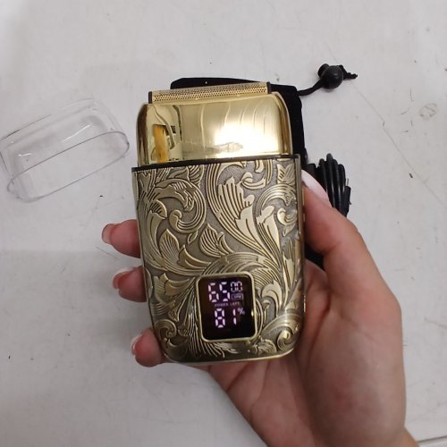 MEN'S UFREE ELECTRIC DOUBLE FOIL ADJUSTABLE SPEED 2 HEAD BEARD & HEAD TRIMMER/SHAVER - GOLD (MODEL: U-1668) image 4