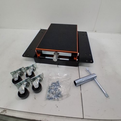 VEVOR MOTORCYCLE LIFT SCISSOR JACK WITH DOLLY AND HAND CRANK - 1100LBS - BLACK/ORANGE (MODEL: MR8099) image 2