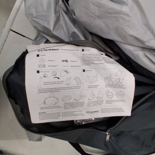 ECHOSMILE POP-UP CAMPING TENT FOR 2 PEOPLE WITH CARRY BAG - GREY/WHITE (STYLE-LTT245WG) image 2